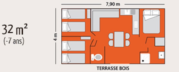 Location Cottage Tamaris Confort Plus 4 Pièces 6/8 Personnes - Camping Club Le Littoral*****-6